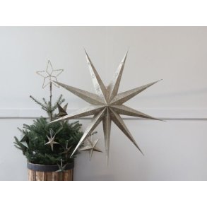 Vintage papirstjerne <br><br> champagne <br><br> 90 cm <br><br>